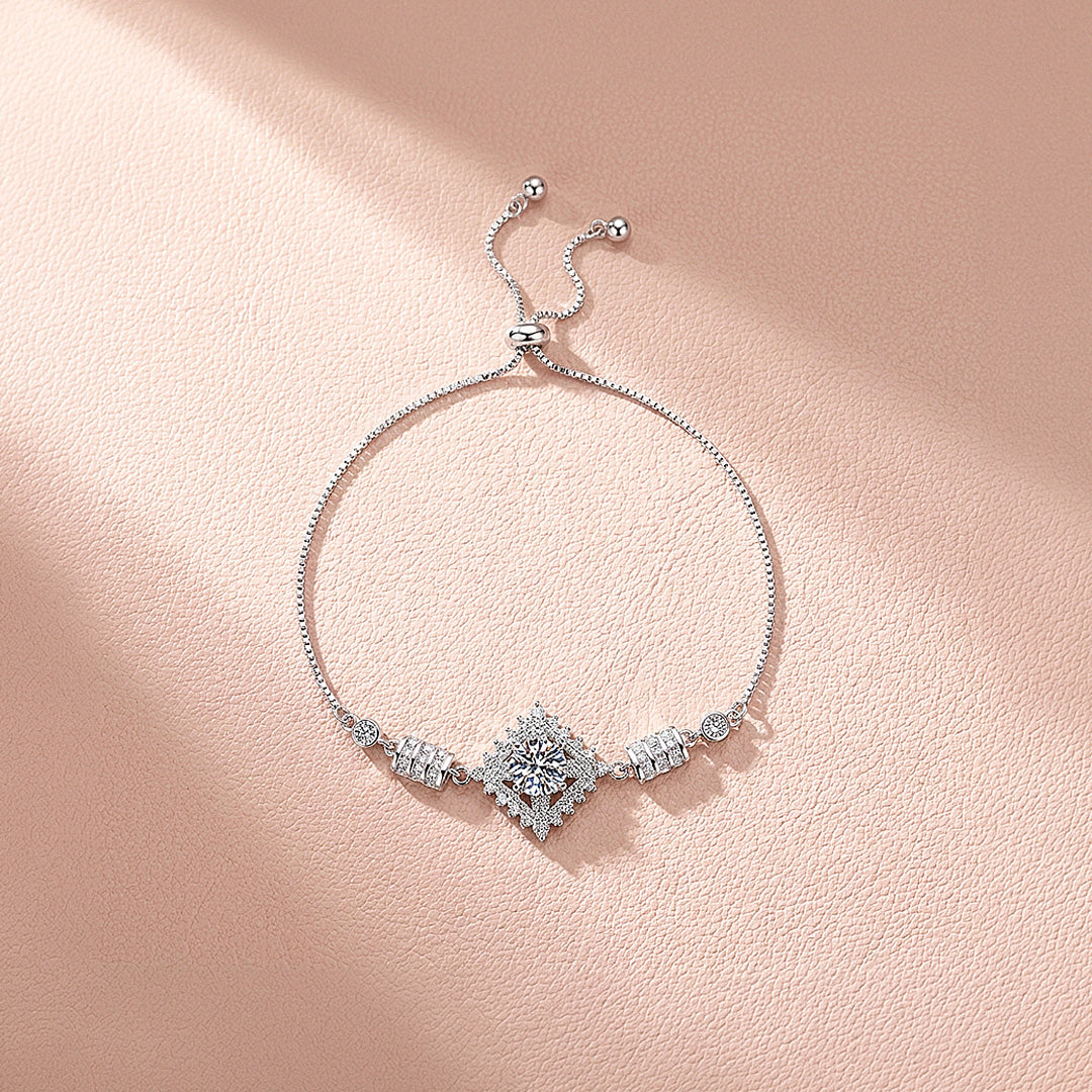 Rhombus Halo Slider Bracelet | Moissanite | Prm9164