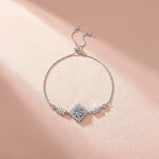 Rhombus Halo Slider Bracelet | Moissanite | Prm9164