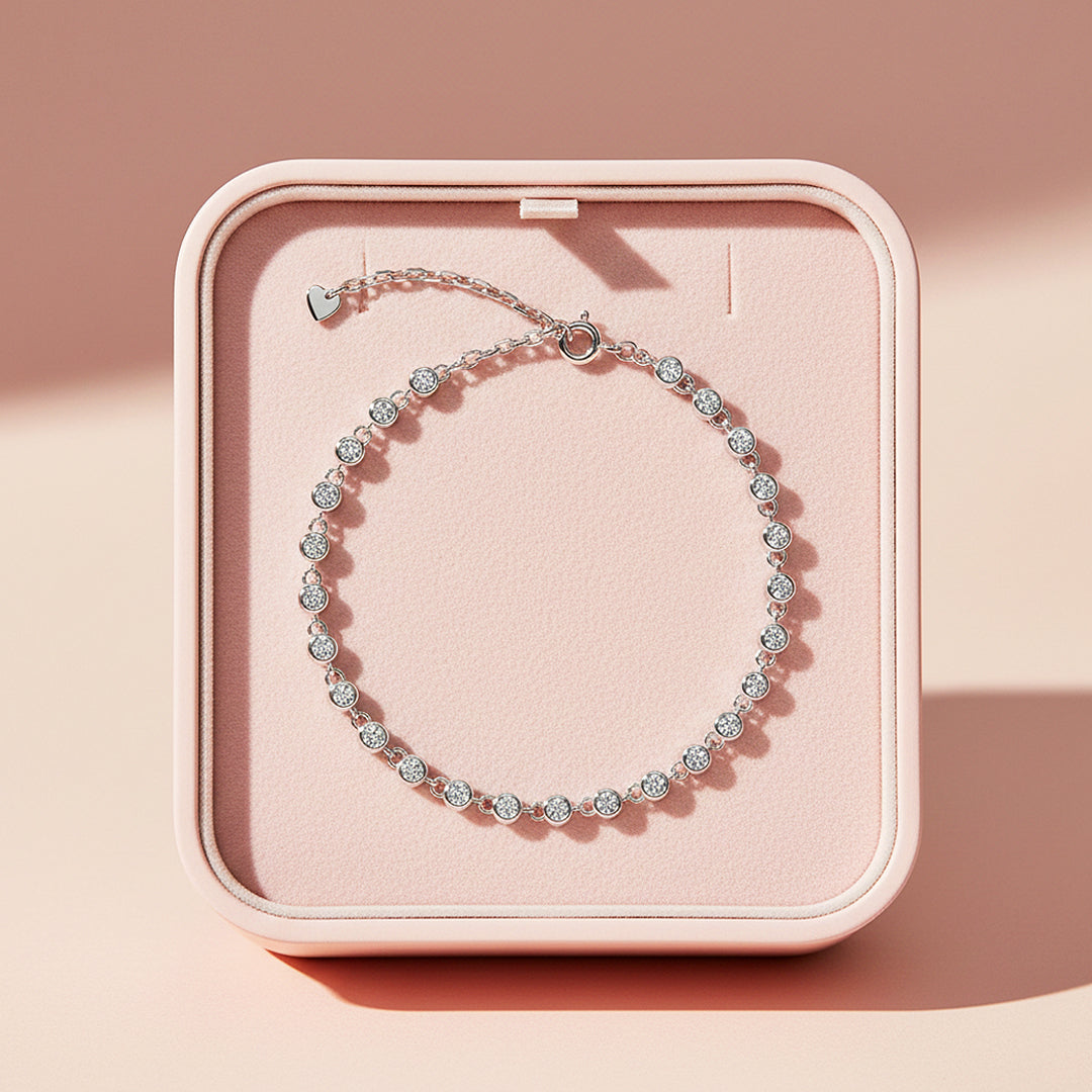 Bezel Adjustable Tennis Bracelet | Moissanite | Prm9169 - Bracelets | Singapore Jewellery, Wedding Rings & Gifts | Same Day Delivery | Tiara.com.sg