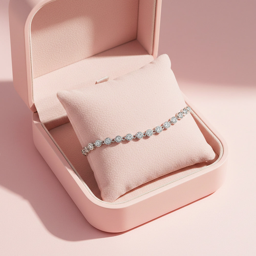 Bezel Adjustable Tennis Bracelet | Moissanite | Prm9169 - Bracelets | Singapore Jewellery, Wedding Rings & Gifts | Same Day Delivery | Tiara.com.sg