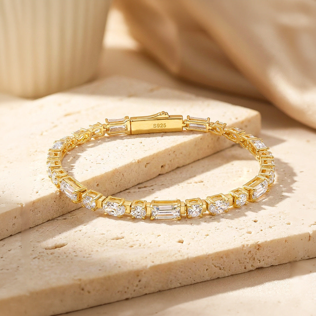 Multi Cut Moissanite Gold Tennis Women Bracelet | Prm9183