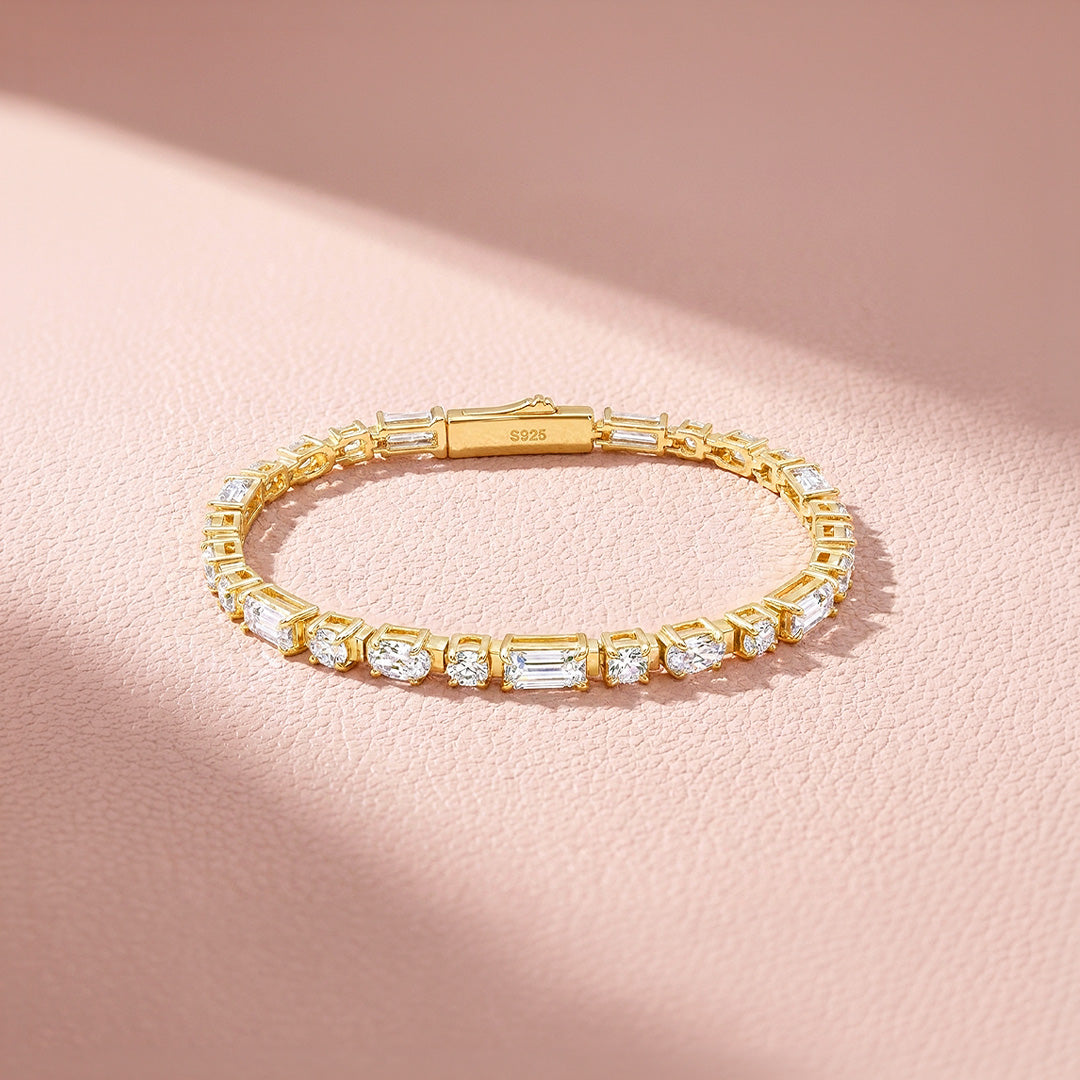 Multi Cut Moissanite Gold Tennis Women Bracelet | Prm9183