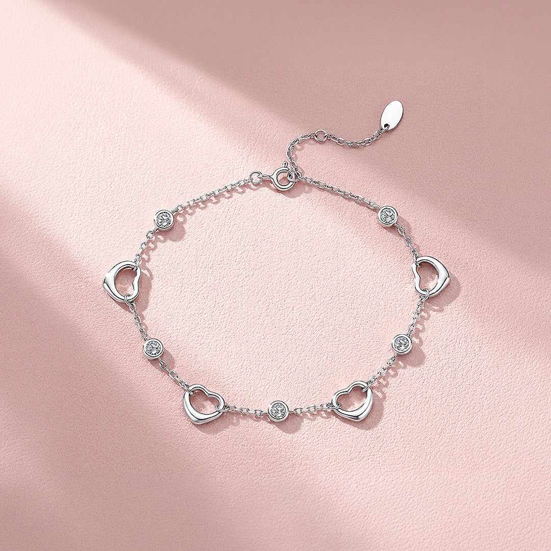 Open Heart Moissanite Women Bracelet | Prm9194