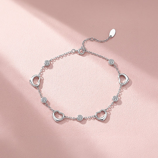 Open Heart Moissanite Women Bracelet | Prm9194