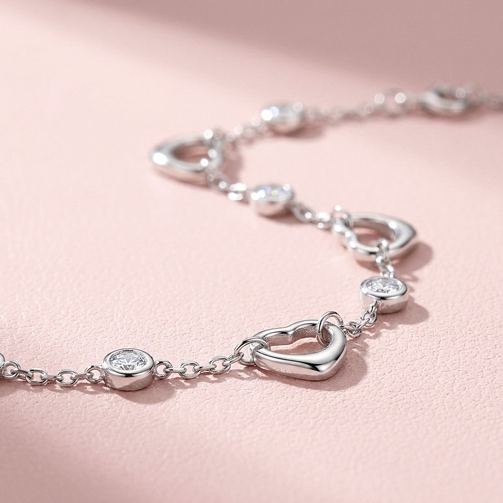Open Heart Moissanite Women Bracelet | Prm9194