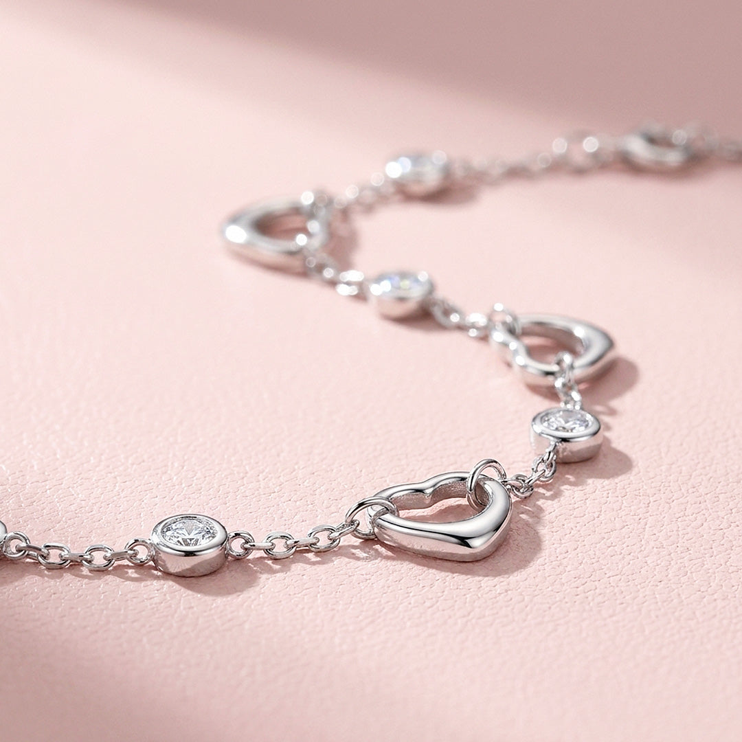 Open Heart Moissanite Women Bracelet | Prm9194