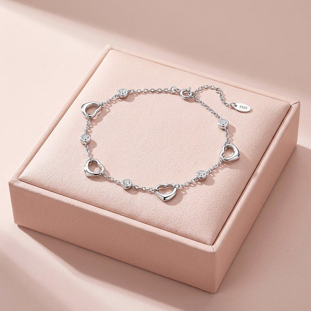 Open Heart Moissanite Women Bracelet | Prm9194