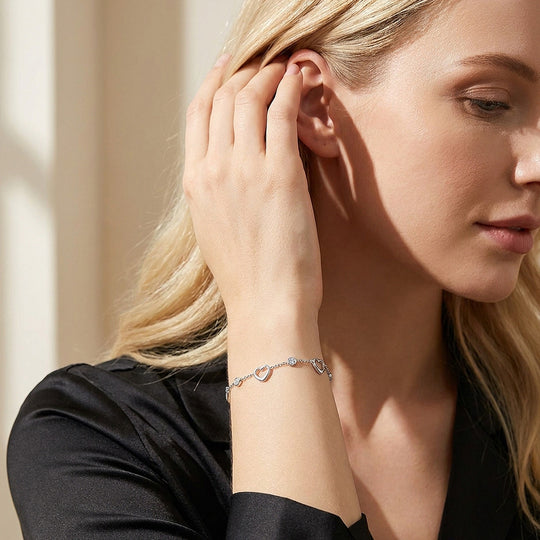 Open Heart Moissanite Women Bracelet | Prm9194