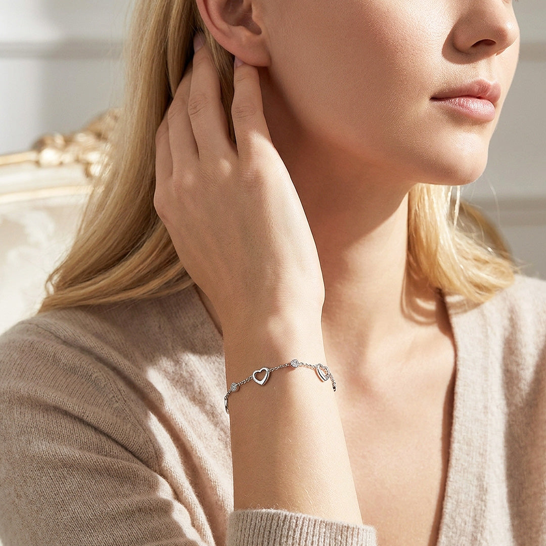 Open Heart Moissanite Women Bracelet | Prm9194