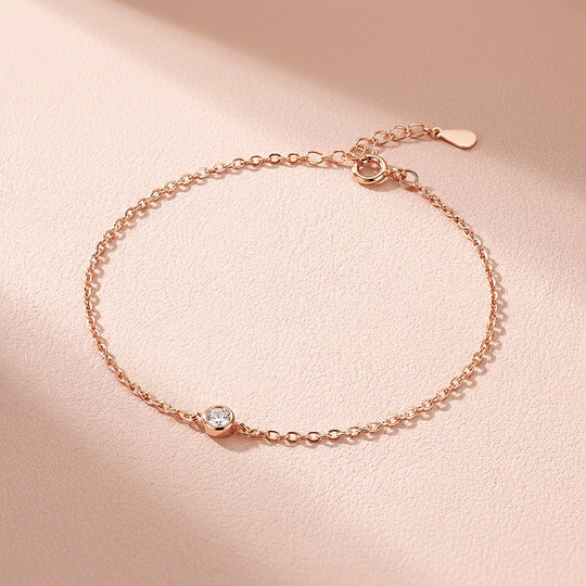 Single Bezel Moissanite Rose Gold Women Bracelet | Prm9200