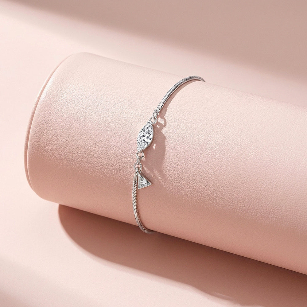 Marquise Moissanite Snake Chain Women Bracelet | Prm9201