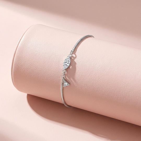 Marquise Moissanite Snake Chain Women Bracelet | Prm9201