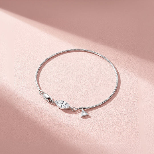 Marquise Moissanite Snake Chain Women Bracelet | Prm9201