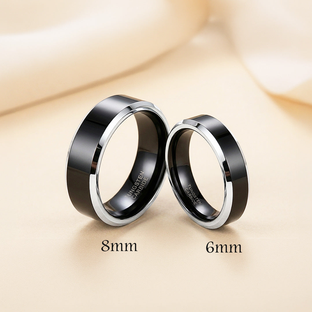 Redolent | Tungsten Couple Rings | Black Wedding Bands