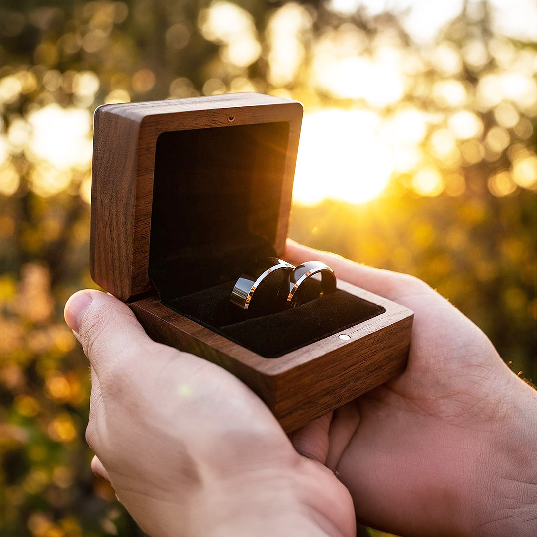 Redolent | Tungsten Couple Rings | Black Wedding Bands