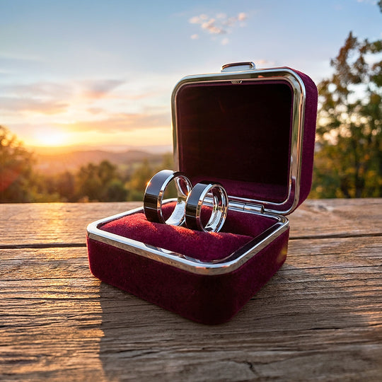 Redolent | Tungsten Couple Rings | Black Wedding Bands