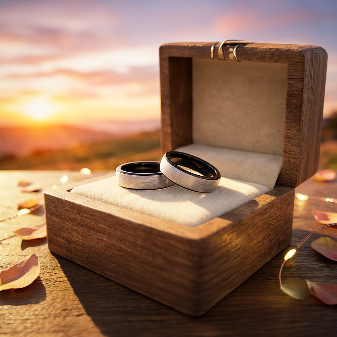 Resolve | Tungsten Couple Rings | Silver Wedding Bands