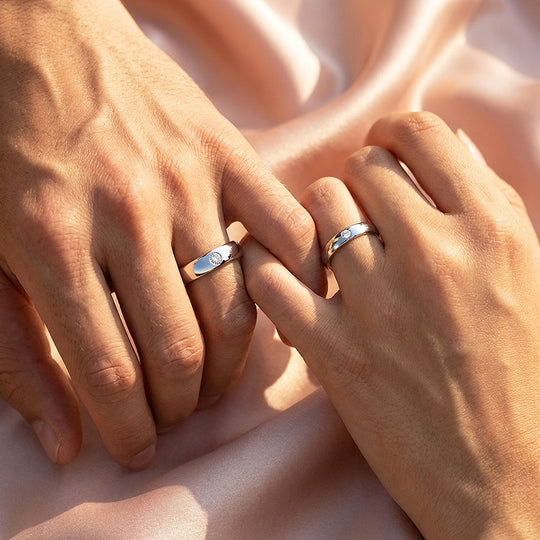 Rome | Tungsten Couple Rings | Silver Wedding Bands