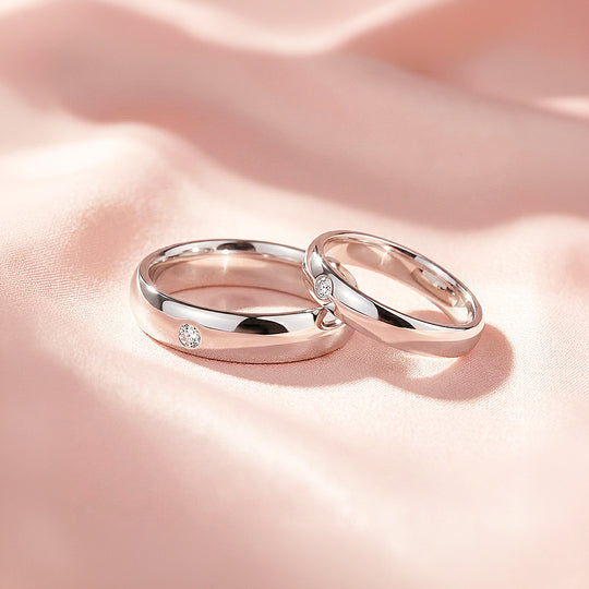Rome | Tungsten Couple Rings | Silver Wedding Bands