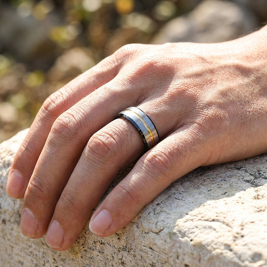 Silver Shadow Tungsten Carbide Ring — Clearance Sale Size 11 Only - Ring | Singapore Jewellery, Wedding Rings &amp; Gifts | Same Day Delivery | Tiara.com.sg