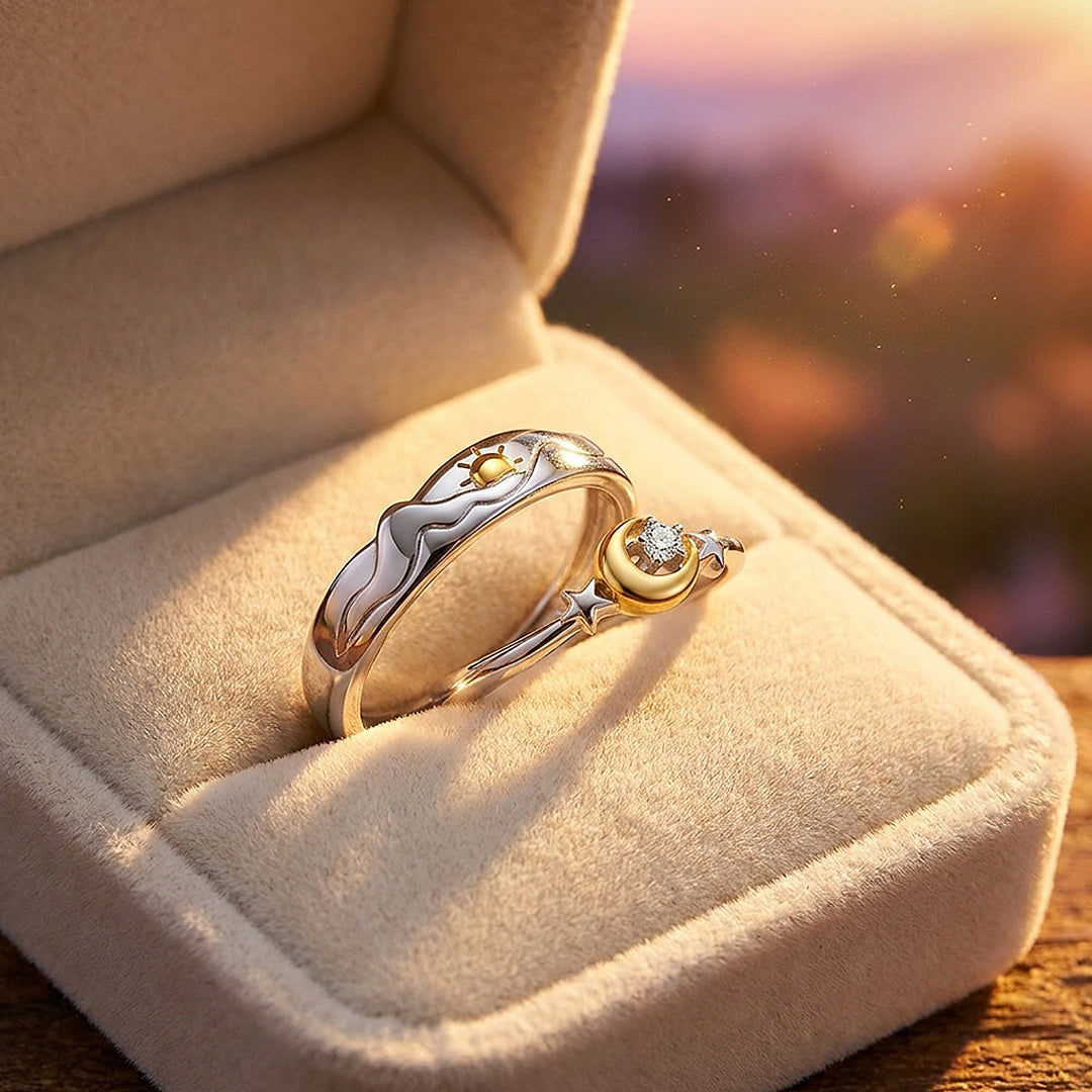 Sun &amp; Moon Couple Rings | Solar and Lunar Love