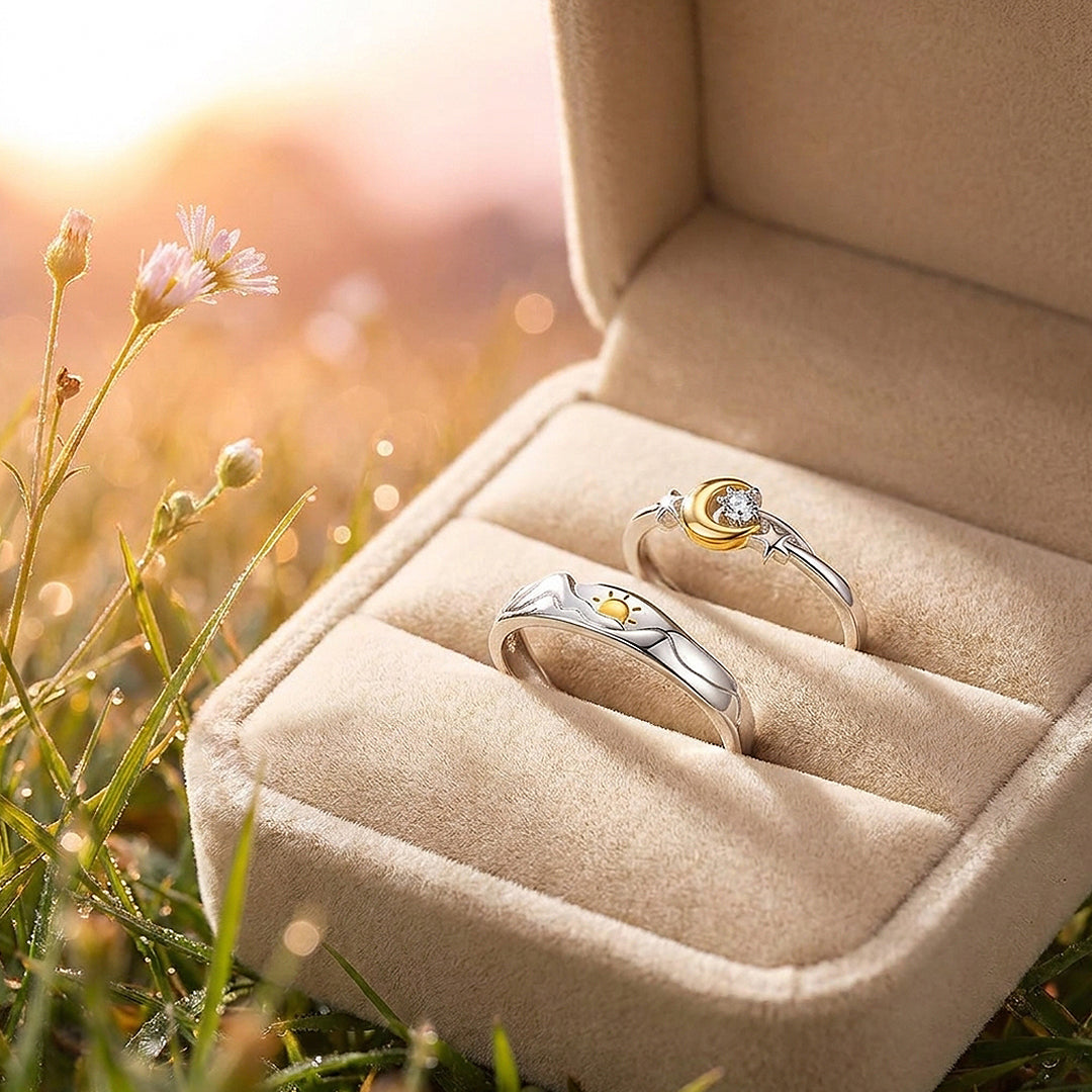 Sun &amp; Moon Couple Rings | Solar and Lunar Love