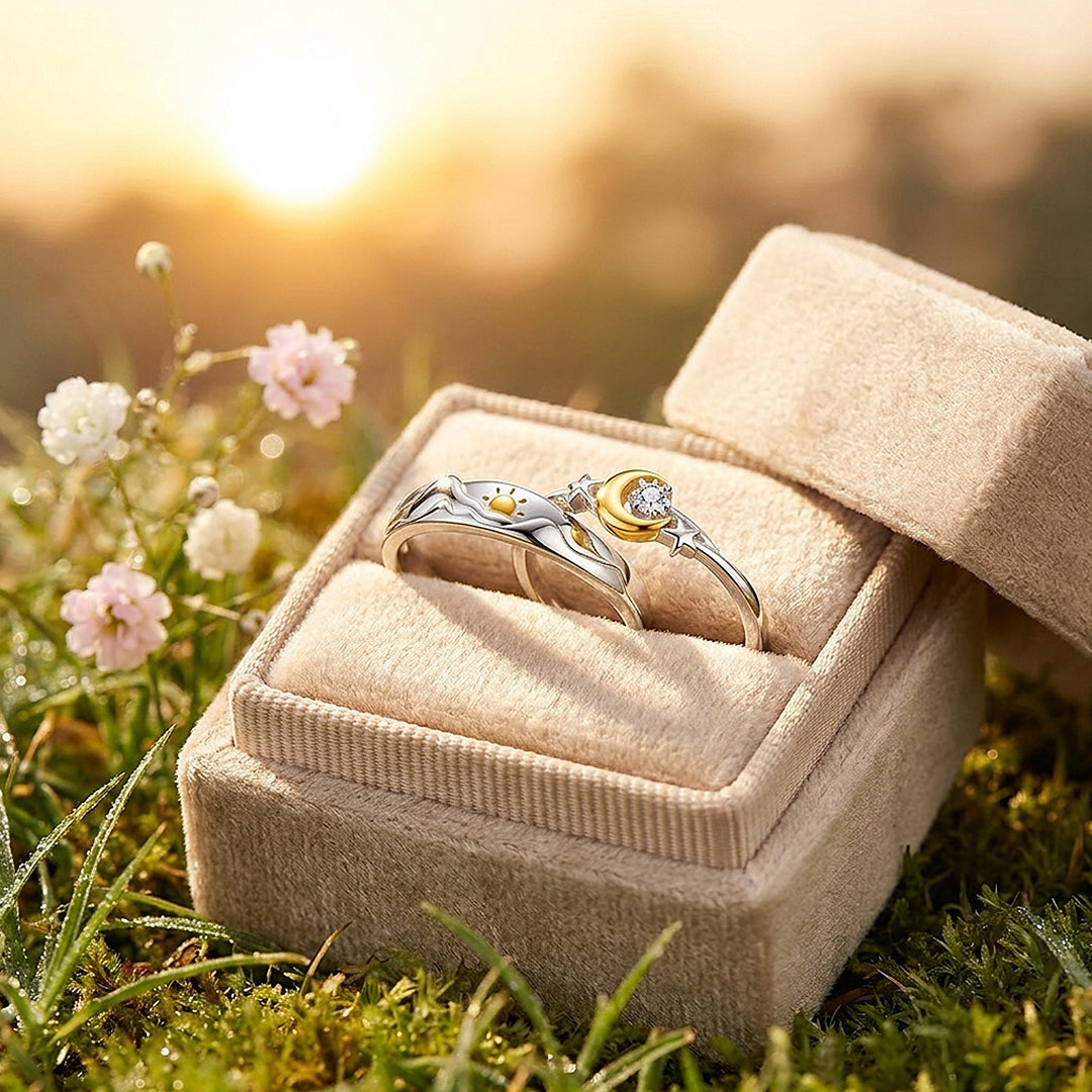 Sun &amp; Moon Couple Rings | Solar and Lunar Love