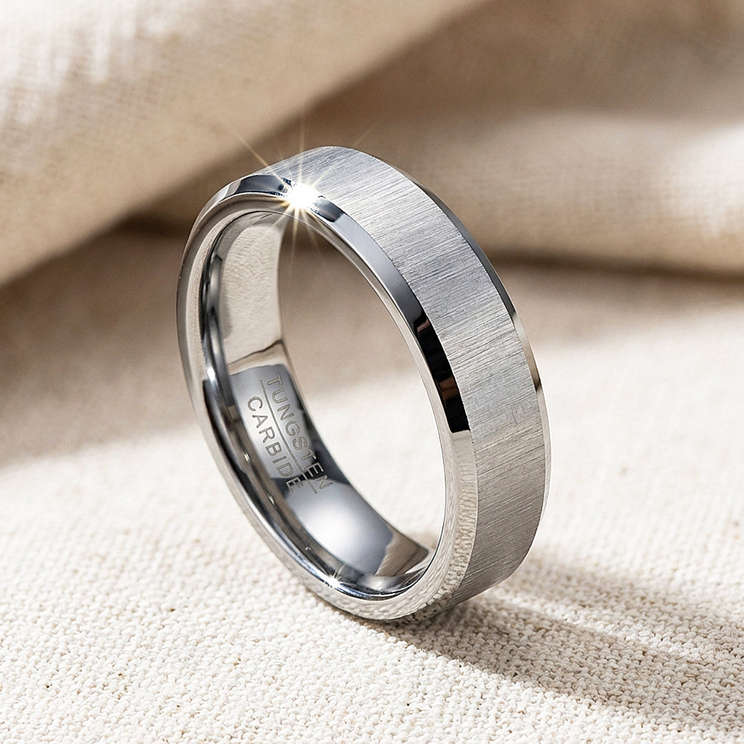 Span Brushed Tungsten Carbide Ring - Ring | Singapore Jewellery, Wedding Rings &amp; Gifts | Same Day Delivery | Tiara.com.sg