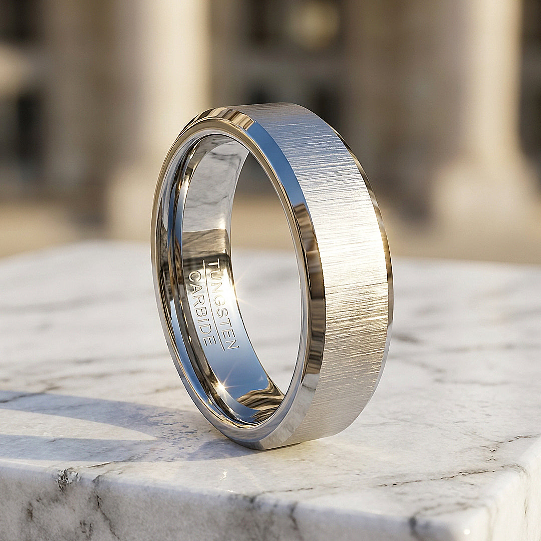 Span Brushed Tungsten Carbide Ring - Ring | Singapore Jewellery, Wedding Rings &amp; Gifts | Same Day Delivery | Tiara.com.sg