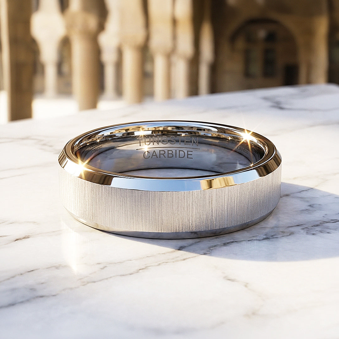 Span Brushed Tungsten Carbide Ring - Ring | Singapore Jewellery, Wedding Rings &amp; Gifts | Same Day Delivery | Tiara.com.sg