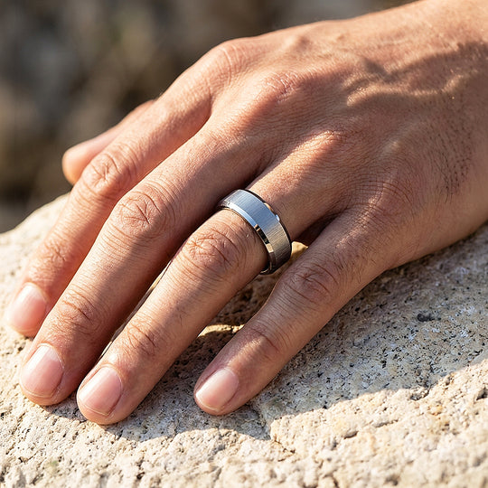 Span Brushed Tungsten Carbide Ring - Ring | Singapore Jewellery, Wedding Rings &amp; Gifts | Same Day Delivery | Tiara.com.sg