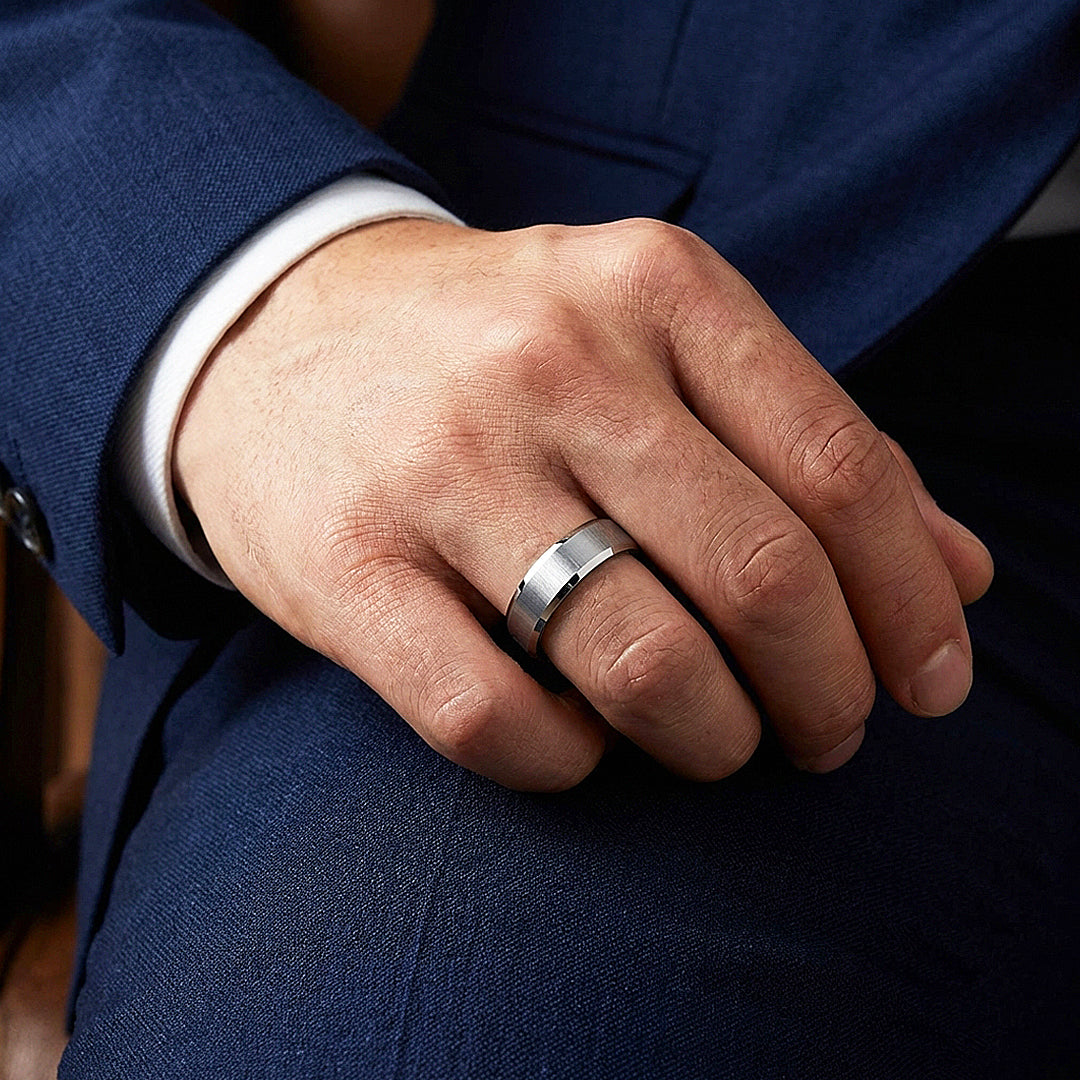 Span Brushed Tungsten Carbide Ring - Ring | Singapore Jewellery, Wedding Rings &amp; Gifts | Same Day Delivery | Tiara.com.sg