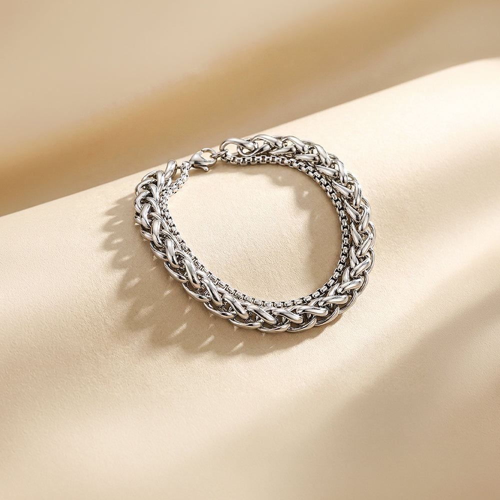 The Galahad | Men's Double Layer Chain Bracelet