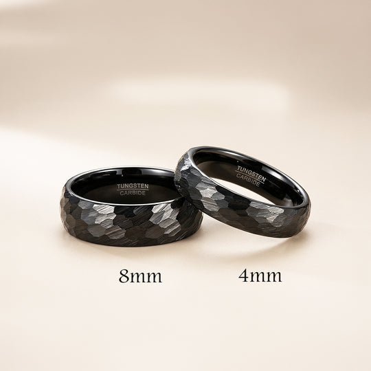 Tower | Tungsten Couple Rings | Black Wedding Bands