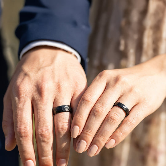 Tower | Tungsten Couple Rings | Black Wedding Bands