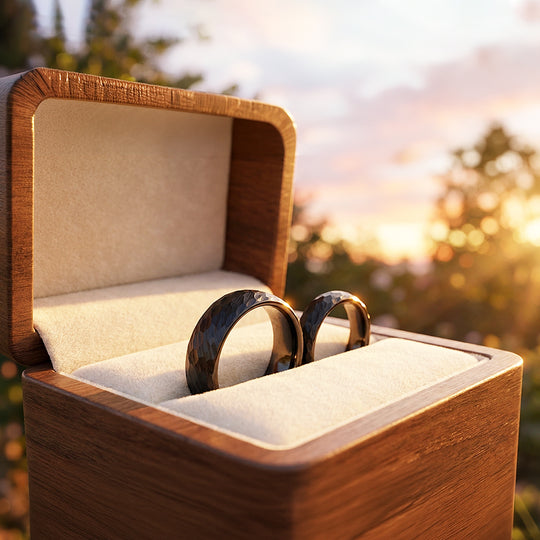 Tower | Tungsten Couple Rings | Black Wedding Bands