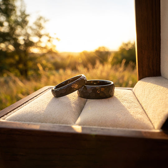Tower | Tungsten Couple Rings | Black Wedding Bands