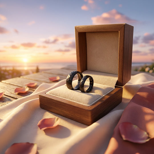 Tower | Tungsten Couple Rings | Black Wedding Bands