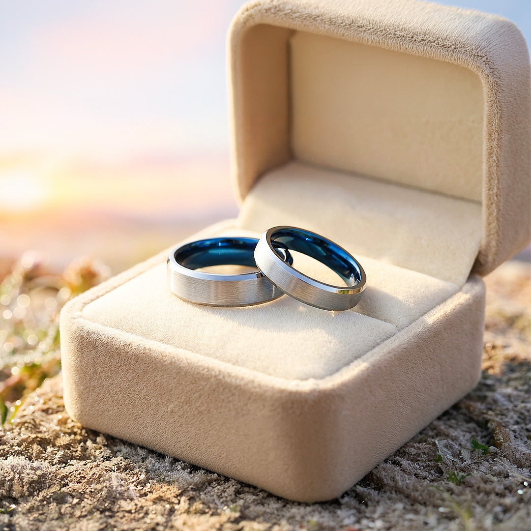 Vault Rungs Vault | Tungsten Couple Rings | Silver Wedding Bands – Tiara.com.sg