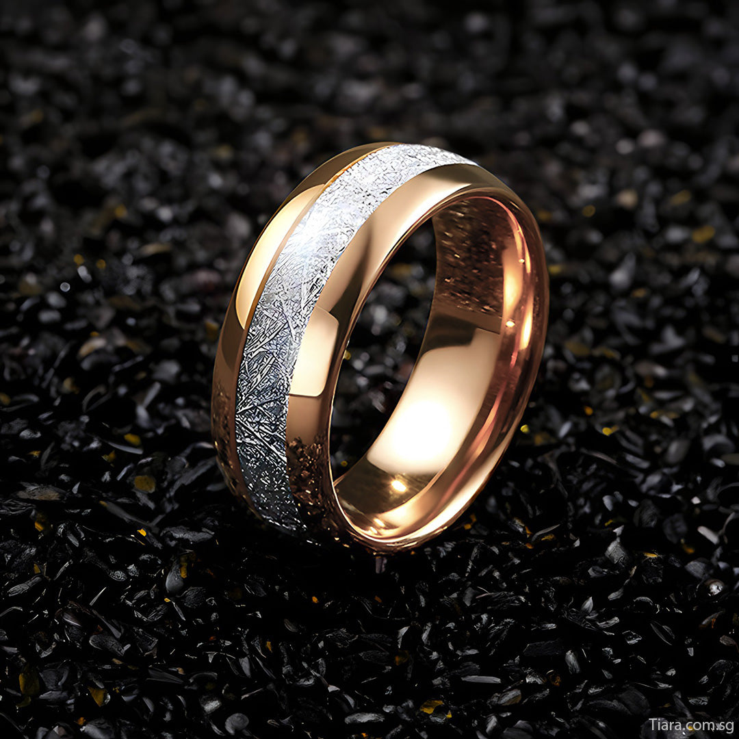 White gold meteorite 2025 wedding band