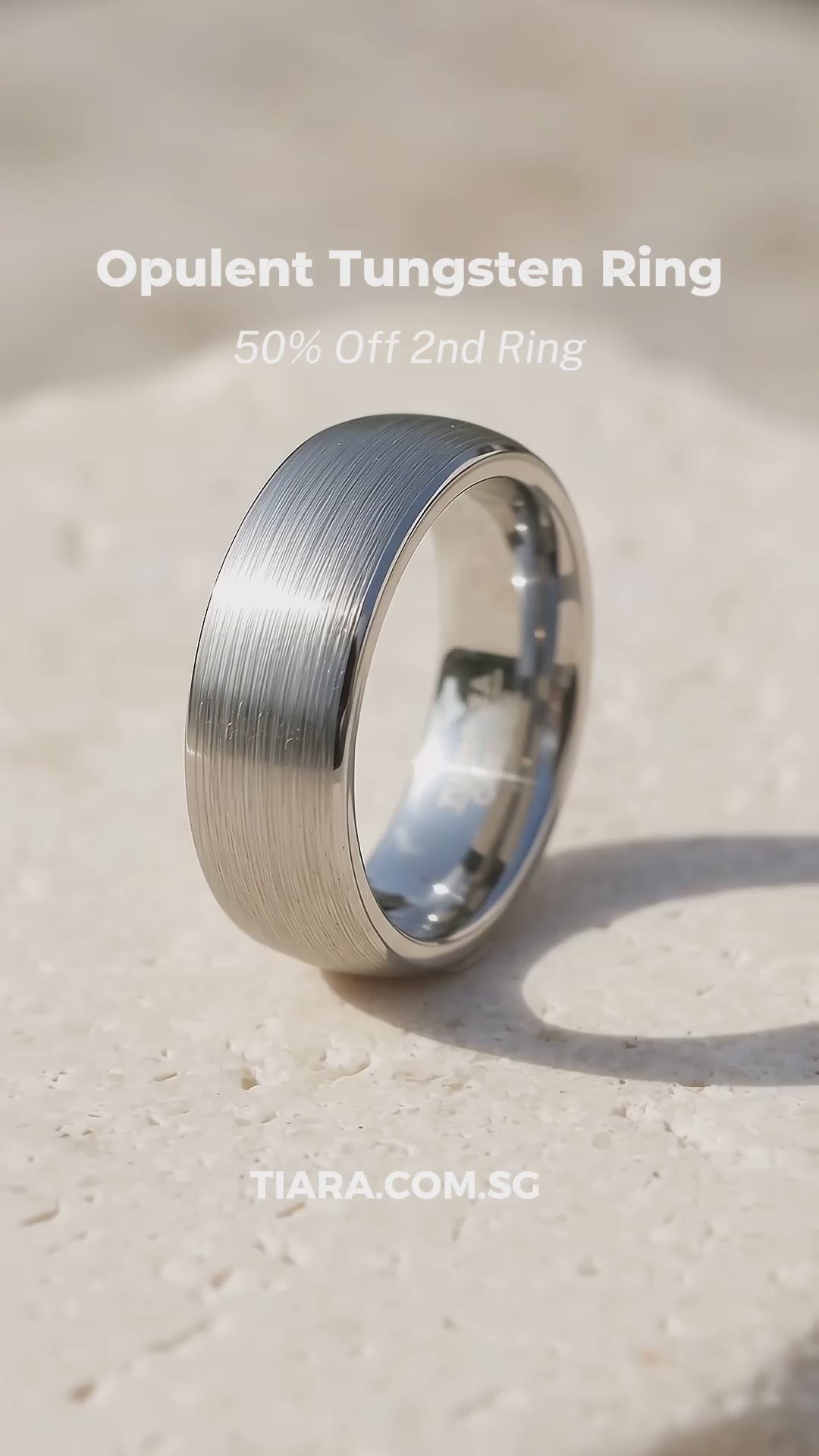 Humbert Brushed Gold Groove Tungsten Carbide Ring | Men&