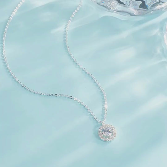 Halo Necklace | 925 Sterling Silver | Cubic Zirconia | Prm2035