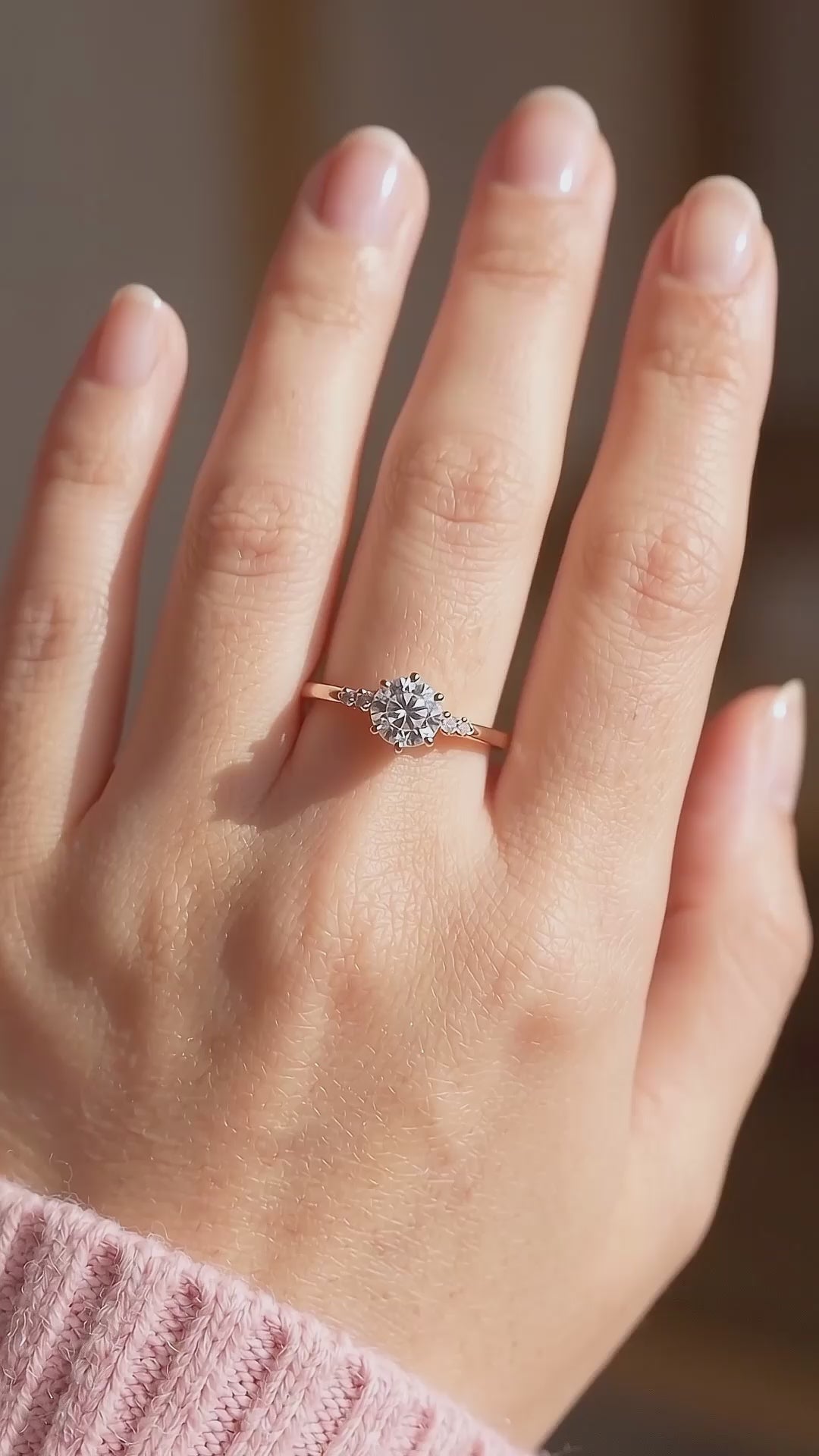 Round Brilliant Cluster Moissanite Ring | 925 Sterling Silver | PRM7117