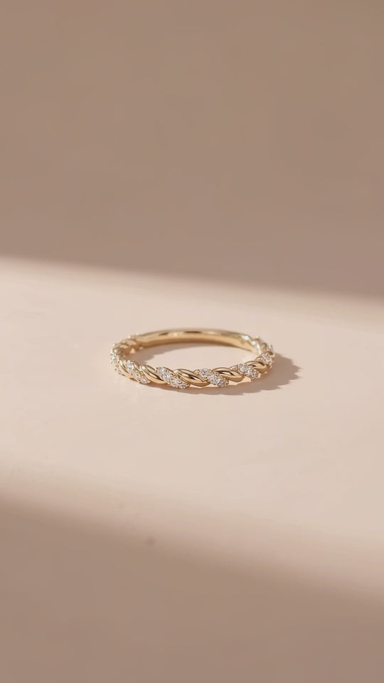 Twisted Moissanite Rope Band Ring | 925 Sterling Silver | PRM5048