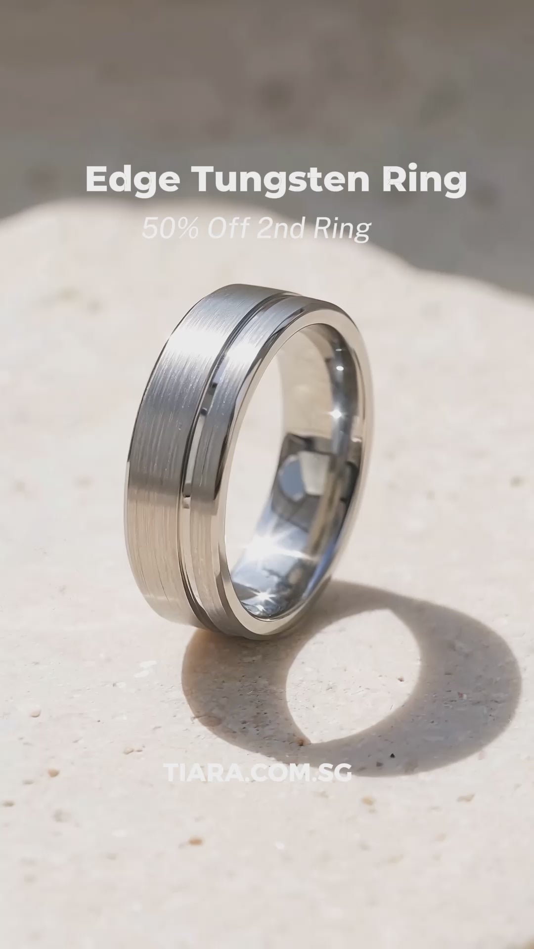 Edge Brushed Tungsten Carbide Ring | Men&