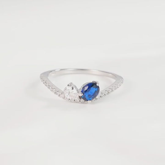 Prm7140: The Sapphire & Diamond Embrace Ring