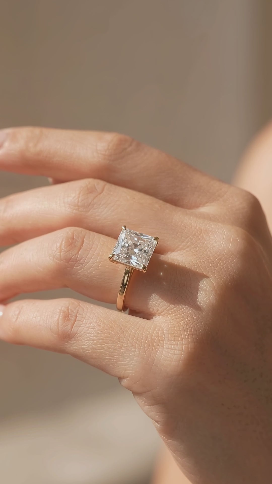4 Carat Princess-Cut Moissanite Solitaire Ring | 925 Sterling Silver | PRM7235