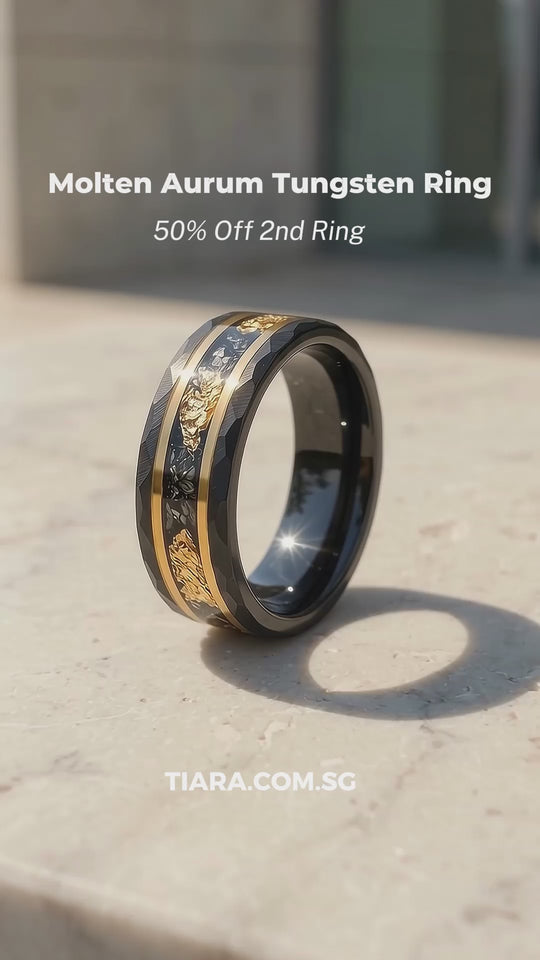 Molten Aurum Black Tungsten Carbide Ring | Men&