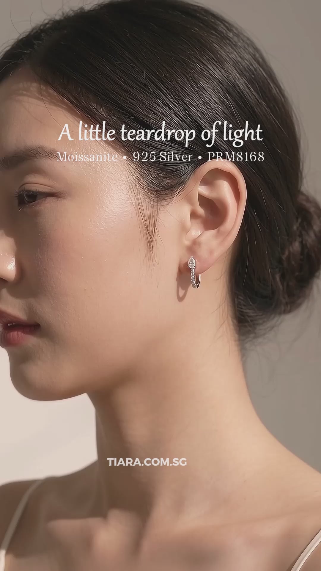 Pear Moissanite Hoop Earrings | 925 Sterling Silver | PRM8168