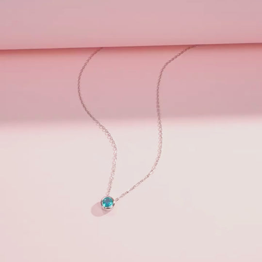 Prm2008: The Aqua Solitaire Bezel Necklace